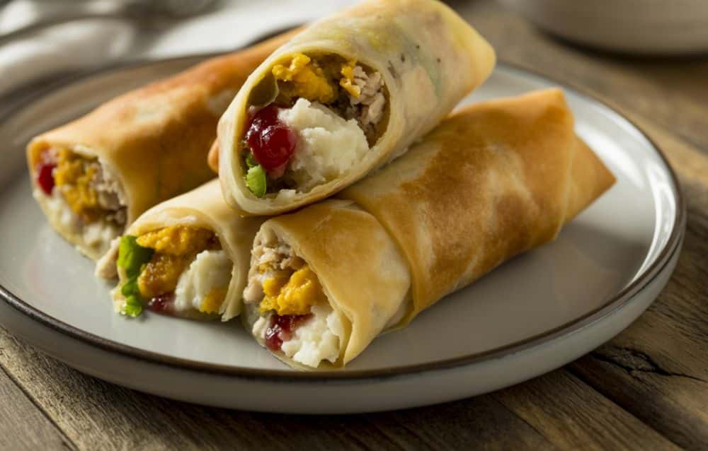 thanksgiving leftovers egg rolls